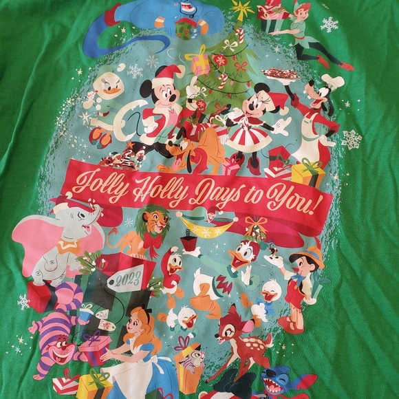 Disney Green T-Shirt - Jolly Holly Days - Picture 2 of 4